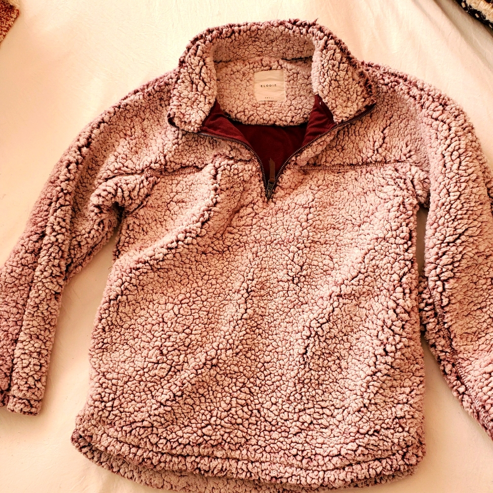 Elodie Fuzzy Pullover 1/4 zip jacket